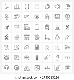 49 Editable Vector Line Icons and Modern Symbols of flower ring; horseshoe magnet; security; electromagnetic; geometry Vector Illustration