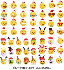 49 Emojis Christmas Pack Icons Perfect Set