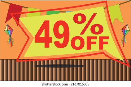 49 forty-nine % percent off promotion tag party balloon flag platform