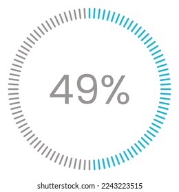 49% Loading. 49% circle diagrams Infographics vector, 49 Percentage ready to use for web design ux-ui