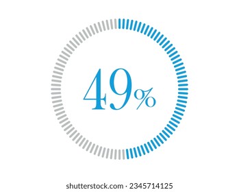 49% de carga. 49% de diagramas de círculo Vector de infografía, Porcentaje listo para usar para el diseño web.