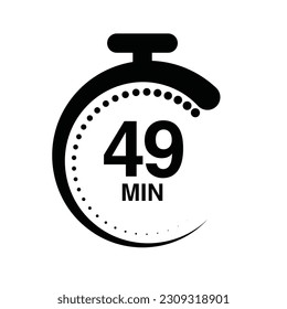 49 minutes timer stopwatch vector illustration isolated on white background.