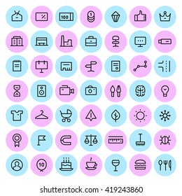 49 mni icons for web services and online shops