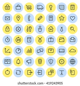 49 mni icons for web services and online shops