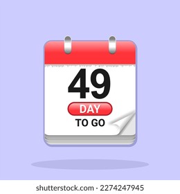 49 more days sign label vector art illustration. vector calendar icon
