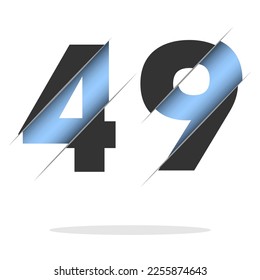 49 number cut design for decorative design. 3d art wallpaper. Vintage vector ornament template.