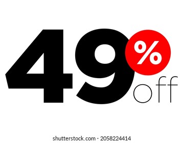 49%. number forty-nine percent off. modern font to use as a tag in digital marketing promotions and discounts. eps10