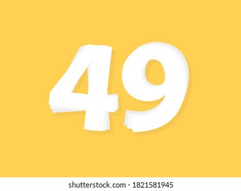 49 Number vector, modern layers design font. Eps10 illustration             