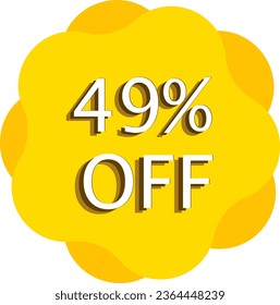 49% Off Discount Yellow Vector and Illustration Art in White Background