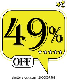 49% de descuento en globo amarillo flotante para ofertas promocionales y descuentos.