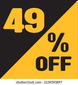 Up To 49% Off Special Offer sale sticker black and gold, vector illustration