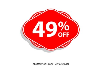 49 offer tag discount vector icon stamp