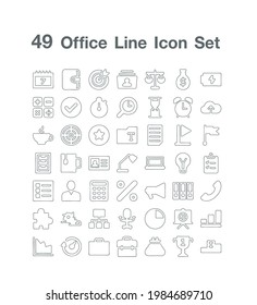 49 vector conjunto de iconos de línea de Office