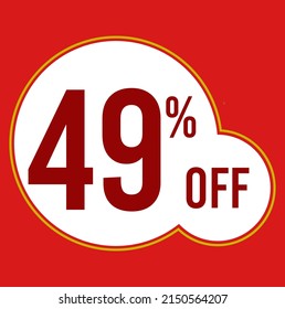 49 percent red banner with white ballons and red lettering for promotions and offers