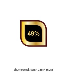 49 percent sign vector design with gold gradient color