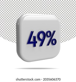 49 percentage 3D render, transparent