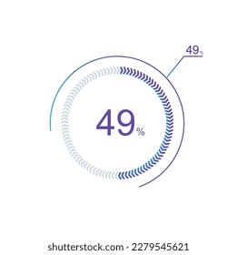 49% percentage infographic circle icons,49 percents pie chart infographic elements for Illustration, business, web design.