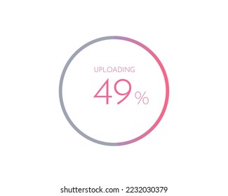 49 percentage uploading, pie chart for Your documents, reports, 49% circle percentage diagrams for infographics
