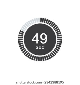 49 seconds timers Clock, Timer 49 sec icon.