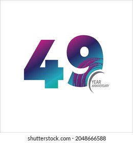 49 th anniversary event party. Vector illustration. numbers template for Celebrating.