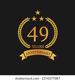49 th Anniversary logo template illustration. suitable for you