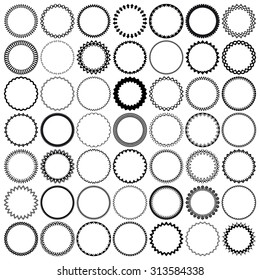 49 Vintage Round Borders. Set With Circle Frames.