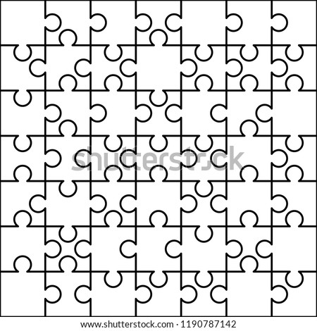 49 White Puzzles Pieces Arranged Square Stock Vector (Royalty Free ...