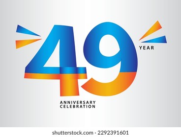49 year anniversary celebration logotype vector, 49 number design, 49th Birthday invitation, anniversary logo template, logo number design vector, calligraphy font, typography logo, vector design
