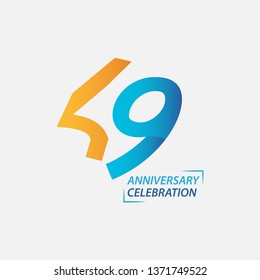 49 Year Anniversary Celebration Vector Template Design Illustration