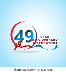 49 Year Anniversary celebration Vector Template Design Illustration