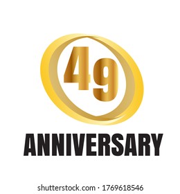 Celebración del 49 aniversario, diseño vectorial para celebraciones, tarjetas de invitación y tarjetas de felicitación