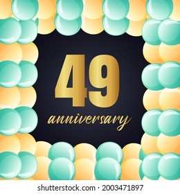 49 year anniversary celebration, vector design for celebrations, invitation cards and greeting cards