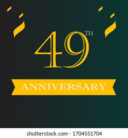 Plantilla de logo para el aniversario de 49 años, etiqueta de icono para el aniversario de 49 años, símbolo de fiesta para el aniversario de 49 años