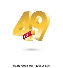 49 Year Anniversary Vector Template Design Illustration