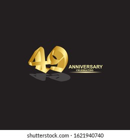 49 Year Anniversary Vector Template Design Illustration