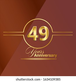 49 Year Anniversary Vector Template Design Illustration