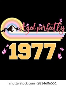 49 Years Aged perfectly in 1977 Retro Vintage Birthday Ideas for Men Women, Design on shirt, mug, tumbler