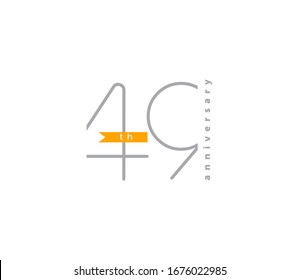 49 years anniversary or birthday celebration design template Vector.
