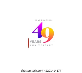 49 years anniversary or birthday celebration design template Vector.