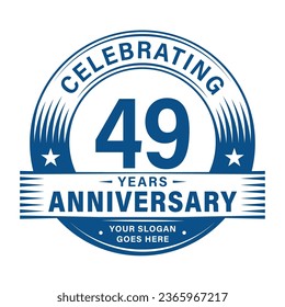 49 years anniversary celebration design template. 49th logo vector illustrations.