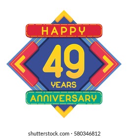 49 Years Anniversary Celebration Design.