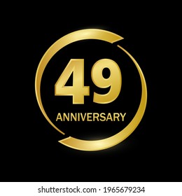 49 years anniversary celebration with elegant golden color and ring for anniversary celebration 