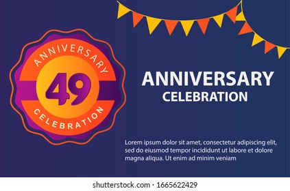 49 years anniversary celebration logo vector template design illustration