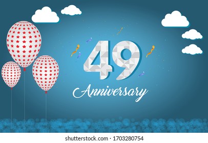 49 years anniversary celebration logo vector template design illustration