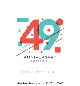 49 years anniversary celebration logo design template vector