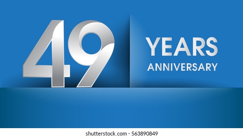 49 years Anniversary celebration logo, flat design isolated on blue background, vector elements for banner, invitation card and birthday party.
