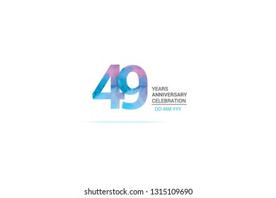 49 years anniversary celebration logotype. anniversary logo with watercolor purple and blue  isolated on white background, vector design for celebration, invitation card, and greeting card-vector