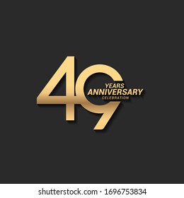 49 years anniversary celebration logotype with elegant modern number gold color for celebration