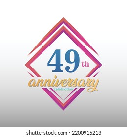 49 years anniversary celebration logotype. 49th anniversary logo collection. Set of anniversary design template. Vector and illustration.