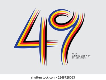 49 years anniversary celebration logotype colorful line vector, 49th birthday logo, 49 number, Banner template, vector design template elements for invitation card and poster. number design vector